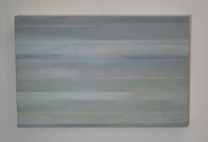 med sized abstract in grey stripes on canvas